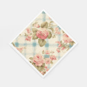 Hübscher Bauernhof Rustikale Rosen Serviette (Ecke)