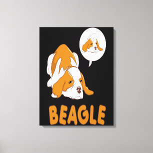Hübscher Beagle-Hund liegt Leinwanddruck