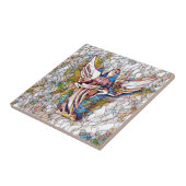 Hübscher beflecktes Glas-Wächter-Engel Fliese (Seite)