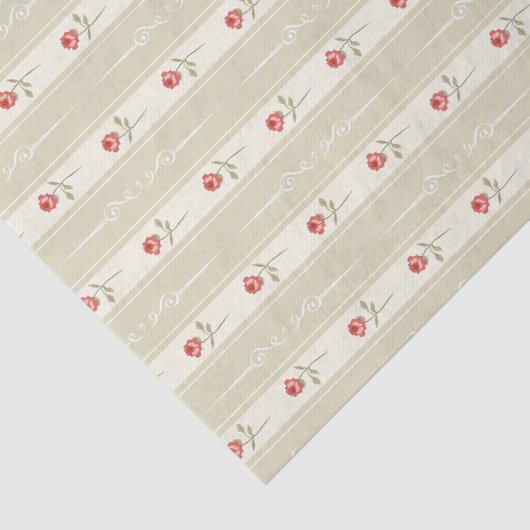 Hübscher, beige Hintergrund botanisch rustikal Seidenpapier (Ausschnitt)