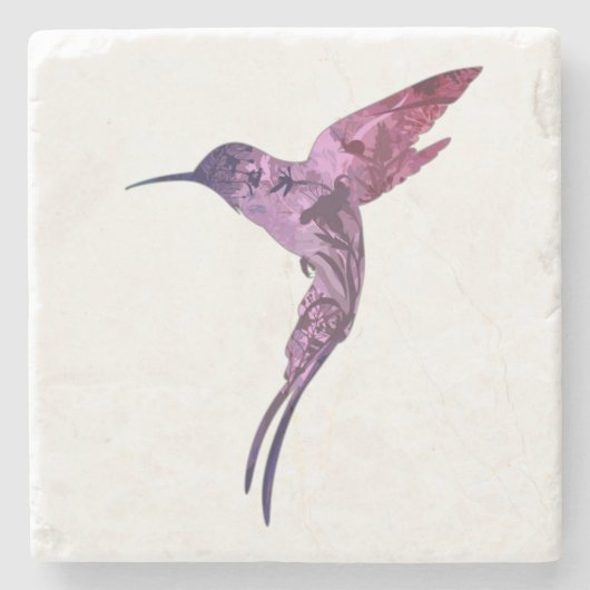 Hübscher bemalter Kolibri Steinuntersetzer (Vorderseite)