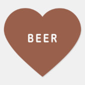 Hübscher Bieraufkleber Herz-Aufkleber (Vorderseite)