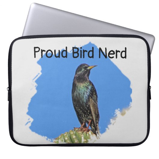 Hübscher Black Starling Aviv Vogelbeobachter Proud Laptopschutzhülle (Vorderseite)