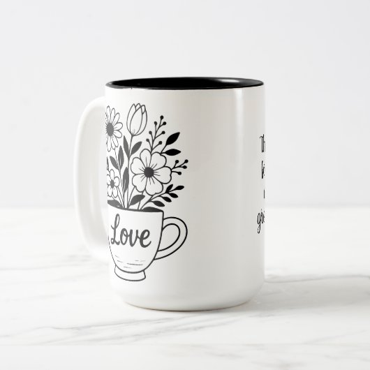 Hübscher Black Tee Cup mit Blume Tasse (Vorderseite Links)