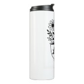 Hübscher Black Tee Cup mit Blume Tumbler Thermosbecher (Nach links gedreht)