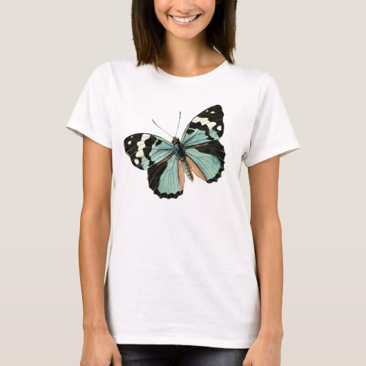 Hübscher blass-Vintager Schmetterling T - Shirt (Vorderseite)