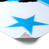 HÜBSCHER BLAU PERSONALISIERT SOCCER PLAYER POSTER (Ecke)