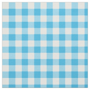 Hübscher blau-weiß karierter Gingham-Stoff Stoff