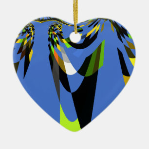 Hübscher blauer afrikanischer Stammesmotiv-Kunstpr Keramikornament