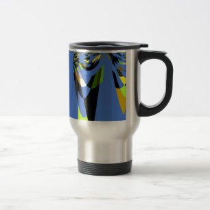 Hübscher blauer afrikanischer Stammesmotiv-Kunstst Reisebecher