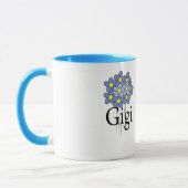 Hübscher blauer Blume Gigi T - Shirt Tasse (Links)