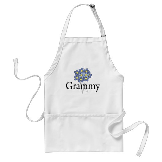 Hübscher blauer Blume Grammy T - Shirt Schürze (Vorne)