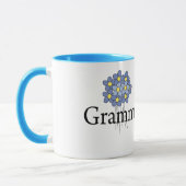 Hübscher blauer Blume Grammy T - Shirt Tasse (Links)