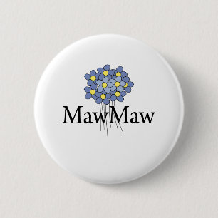 Hübscher blauer Blume MawMaw T - Shirt Button