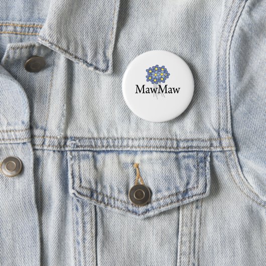 Hübscher blauer Blume MawMaw T - Shirt Button (Beispiel)