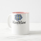 Hübscher blauer Blume MawMaw T - Shirt Zweifarbige Tasse (Vorderseite Links)