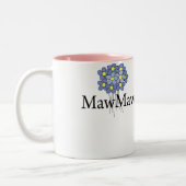 Hübscher blauer Blume MawMaw T - Shirt Zweifarbige Tasse (Links)