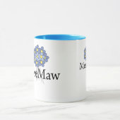 Hübscher blauer Blume MeeMaw T - Shirt Tasse (Zentrum)