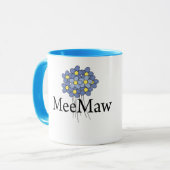 Hübscher blauer Blume MeeMaw T - Shirt Tasse (Vorderseite Links)
