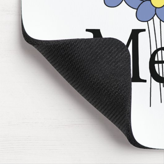 Hübscher blauer Blume MeMa T - Shirt Mousepad (Ecke)