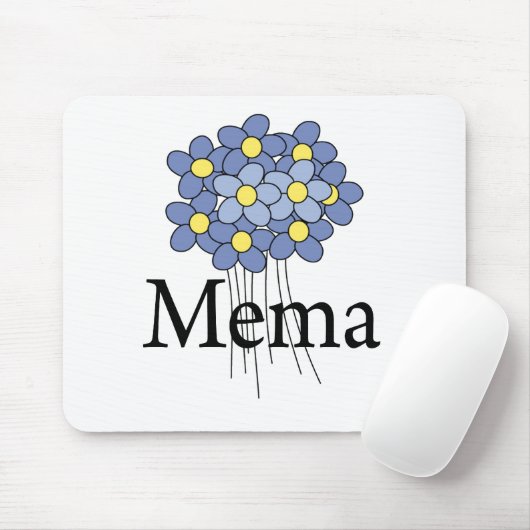 Hübscher blauer Blume MeMa T - Shirt Mousepad (Mit Mouse)