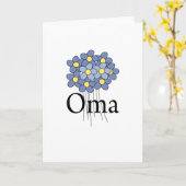 Hübscher blauer Blume Oma T - Shirt Karte (Gelbe Blume)