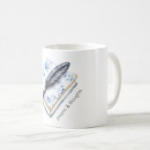 Hübscher blauer Blumenfederstift Kaffeetasse (VorderseiteRechts)