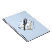Hübscher blauer Blumenfederstift Notizblock (Rechte Seite)