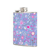 Hübscher Blauer Botanischer Wildblume Blumenstrauß Flachmann (Links)