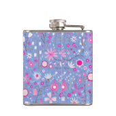 Hübscher Blauer Botanischer Wildblume Blumenstrauß Flachmann (Rückseite)