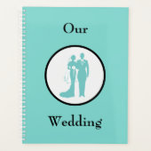 Hübscher Blauer Braut- und Bräutigam-Hochzeitsplan Planer (Vorderseite)