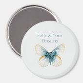 Hübscher blauer Creme-Schmetterling Magnet (Vorderseite/Rückseite)