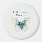 Hübscher blauer Creme-Schmetterling Magnet (Vorne)