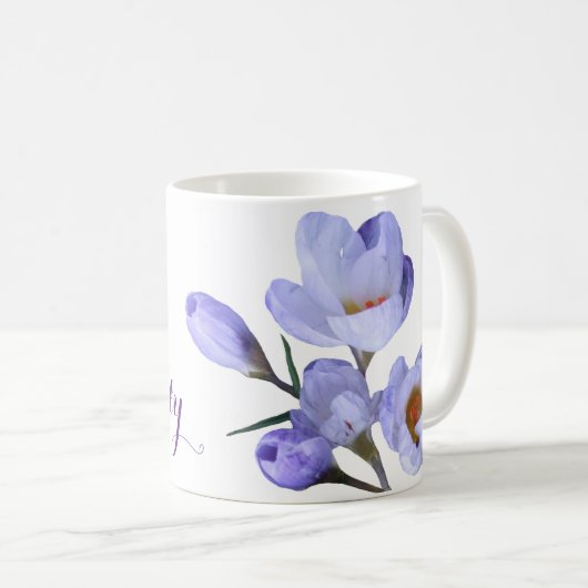 Hübscher blauer Crocus floral Kaffeetasse (VorderseiteRechts)