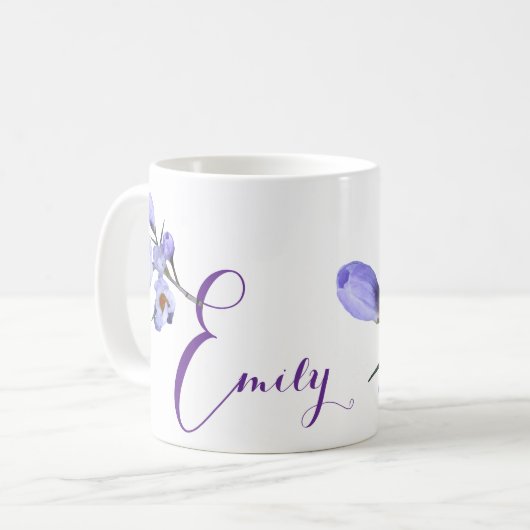 Hübscher blauer Crocus floral Kaffeetasse (Vorderseite Links)