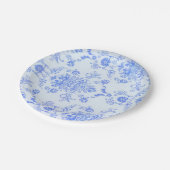 Hübscher Blauer Damasus Pappteller (Schrägansicht)