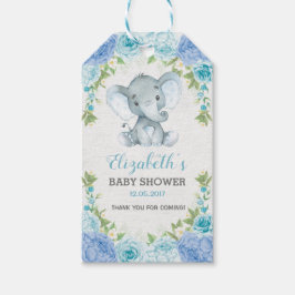 Hübscher Blauer Dschungel Elephant Babydusche Geschenkanhänger