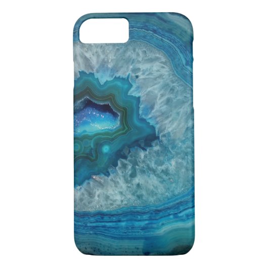 Hübscher blauer Geode Edelstein-Kasten Case-Mate iPhone Hülle (Rückseite)