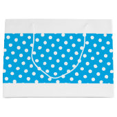 Hübscher blauer, gepunkteter Farbblock aus blauem Große Geschenktüte (Vorderseite)