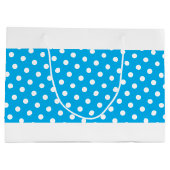 Hübscher blauer, gepunkteter Farbblock aus blauem Große Geschenktüte (Rückseite)