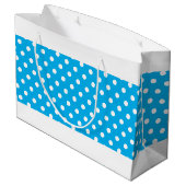 Hübscher blauer, gepunkteter Farbblock aus blauem Große Geschenktüte (Rückseite Schrägansicht)