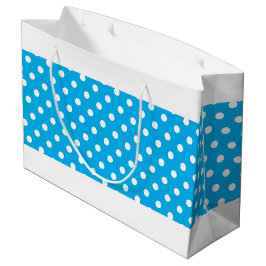 Hübscher blauer, gepunkteter Farbblock aus blauem  Große Geschenktüte