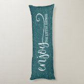 Hübscher blauer Glitzer Genießen Sie die kleinen D Seitenschläferkissen (Rückseite (Vertikal))