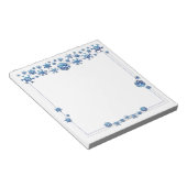 Hübscher blauer Glitzer Winterschneeflocken Weihna Notizblock (angewinkelt)