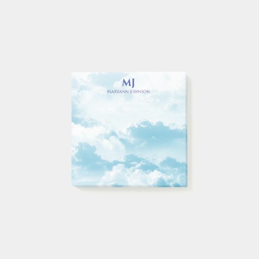 Hübscher blauer Himmel mit Wolken Personalisiert Post-it Klebezettel (Vorderseite)