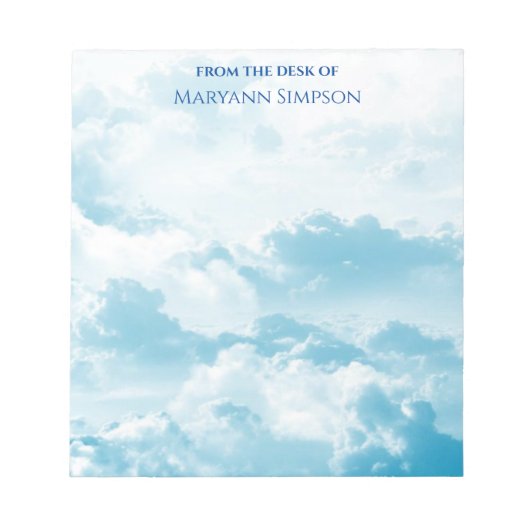 Hübscher blauer Himmel vom Schreibtisch Notizblock (Vorderseite)