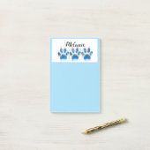 hübscher blauer Hundeliebhaber druckblau Post-it Klebezettel (Auf Schreibtisch)