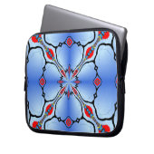 Hübscher blauer Laptop-Zipkasten-künstlerisches Laptopschutzhülle (Vorderseite Links)