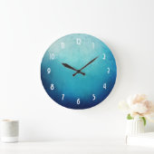 Hübscher blauer Mandala abstrakt Große Wanduhr (Zuhause)