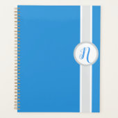 Hübscher blauer Monogramm-Planer Planer (Vorderseite)